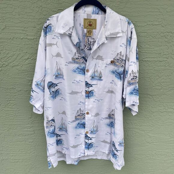 Joe Marlin Sz Xl Fishing Boat Button Down - Picture 1 of 10